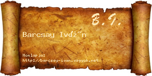 Barcsay Iván névjegykártya